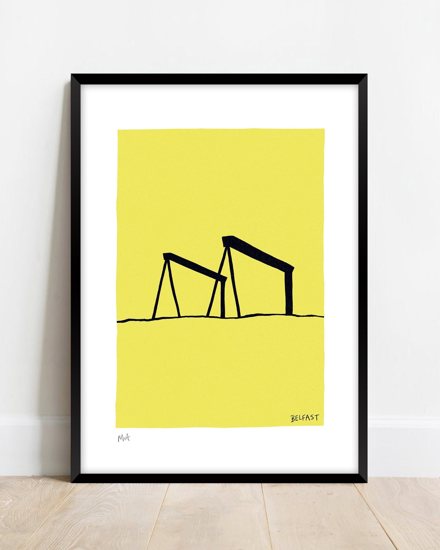 BELFAST, Northern Ireland – A4 / A3 print, yellow