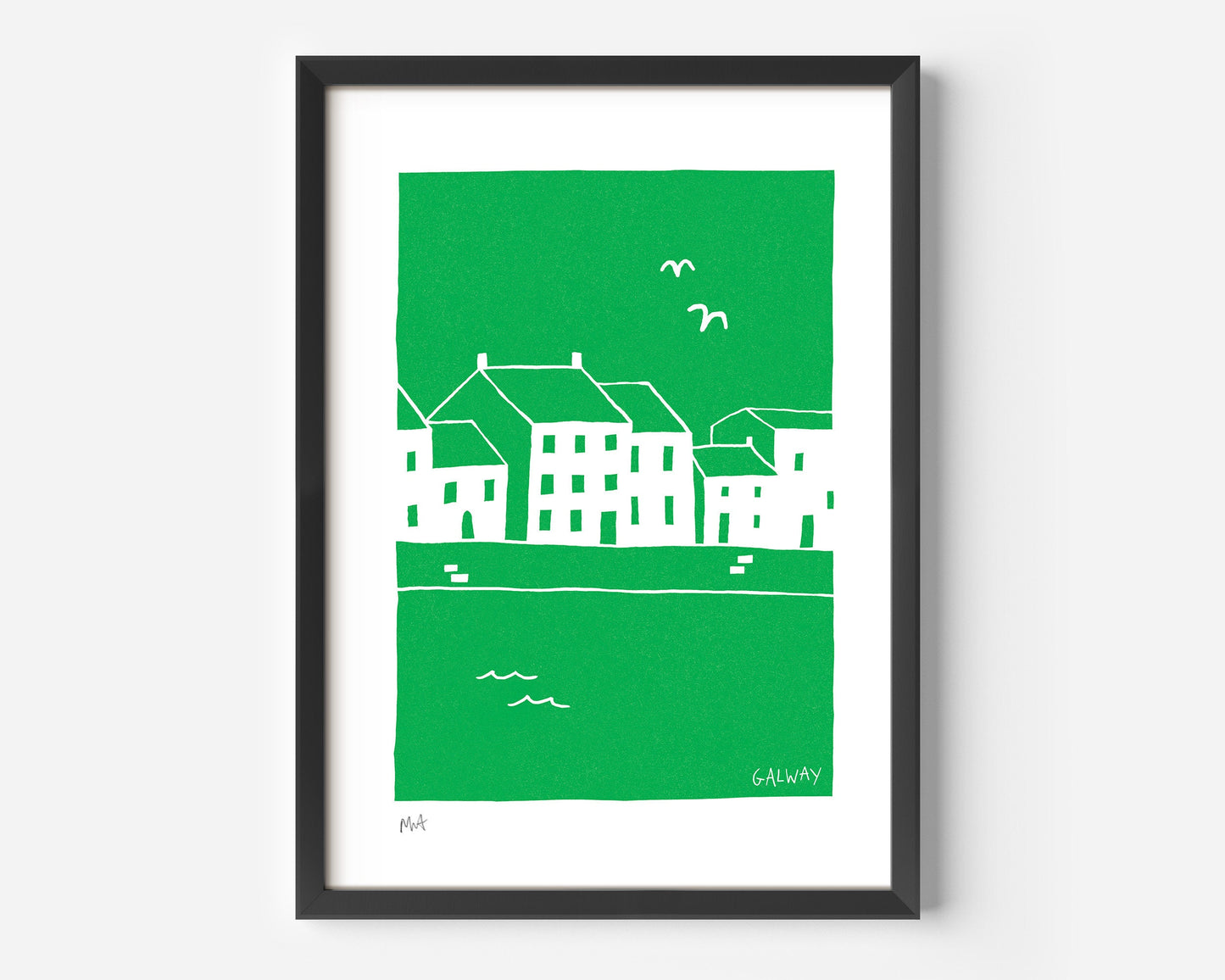 Galway, Ireland – A4 / A3 print, Green