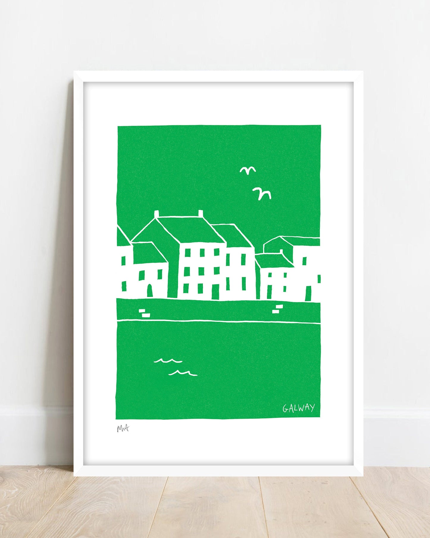 Galway, Ireland – A4 / A3 print, Green